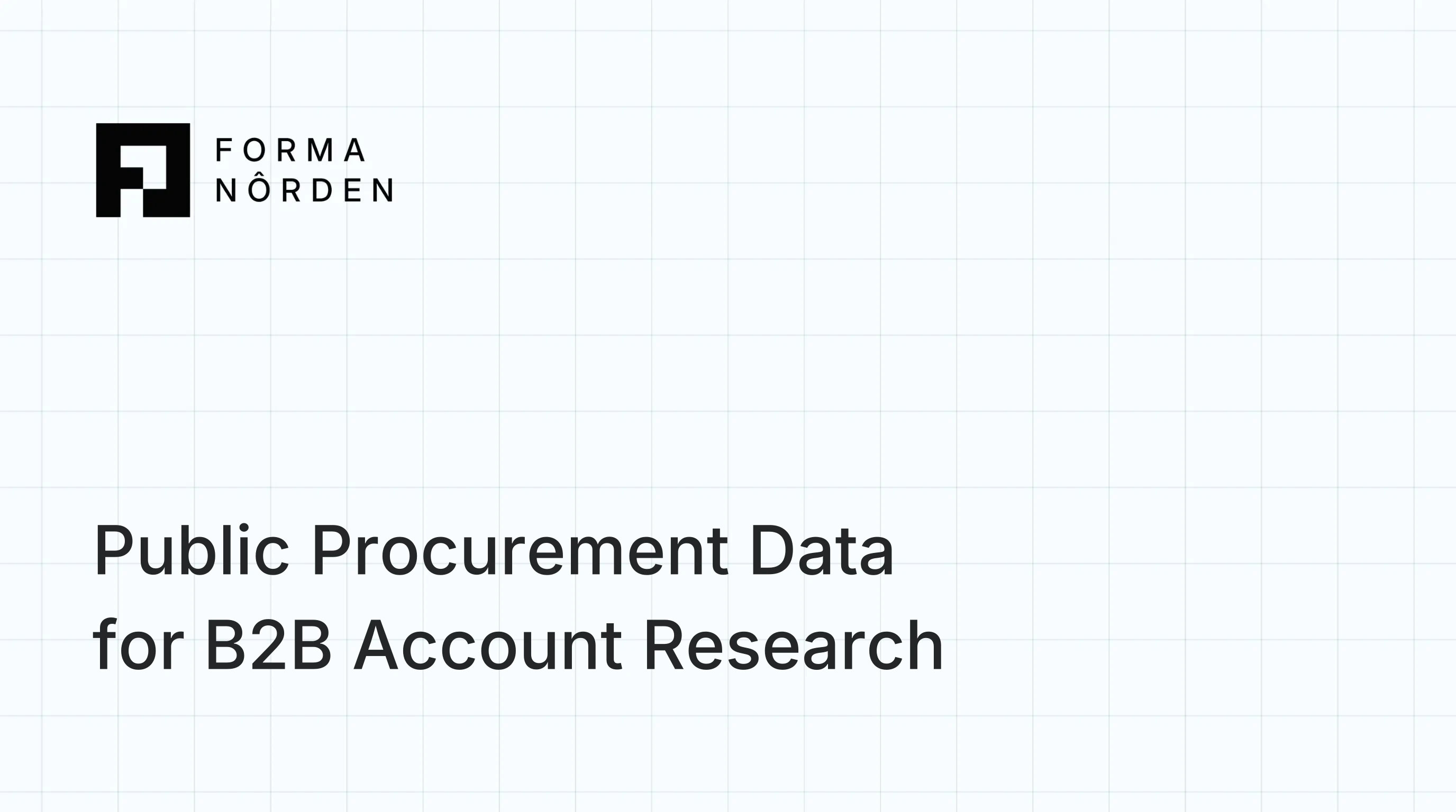 Public Procurement Data for B2B Account Research